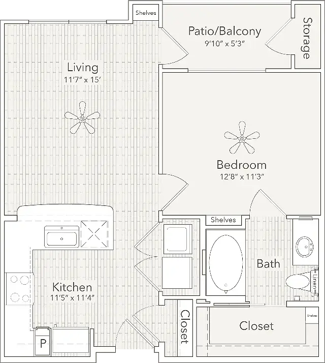 Enclave at Woodland Lakes Houston Apartments FloorPlan 1