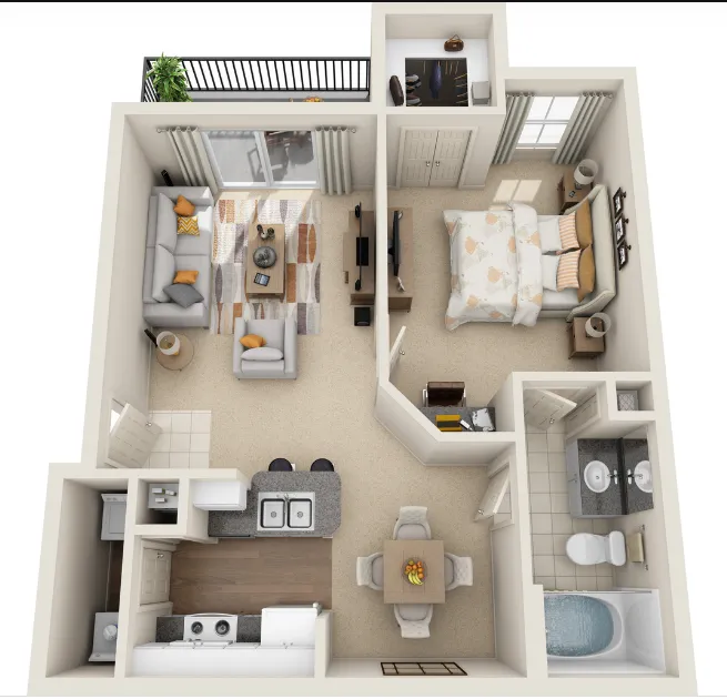 Estates at Memorial Heights Houston Apartments FloorPlan 3