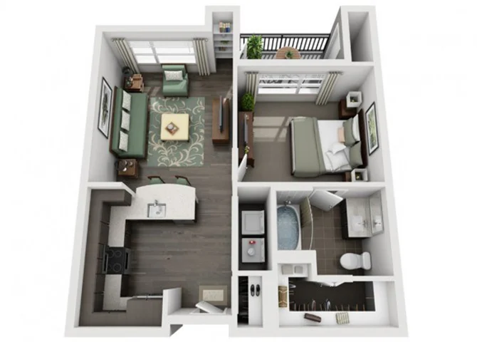 Everlee Houston Apartments FloorPlan 1