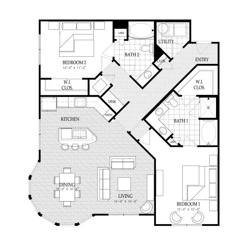 Fairmont Museum District Houston Apartments FloorPlan 36