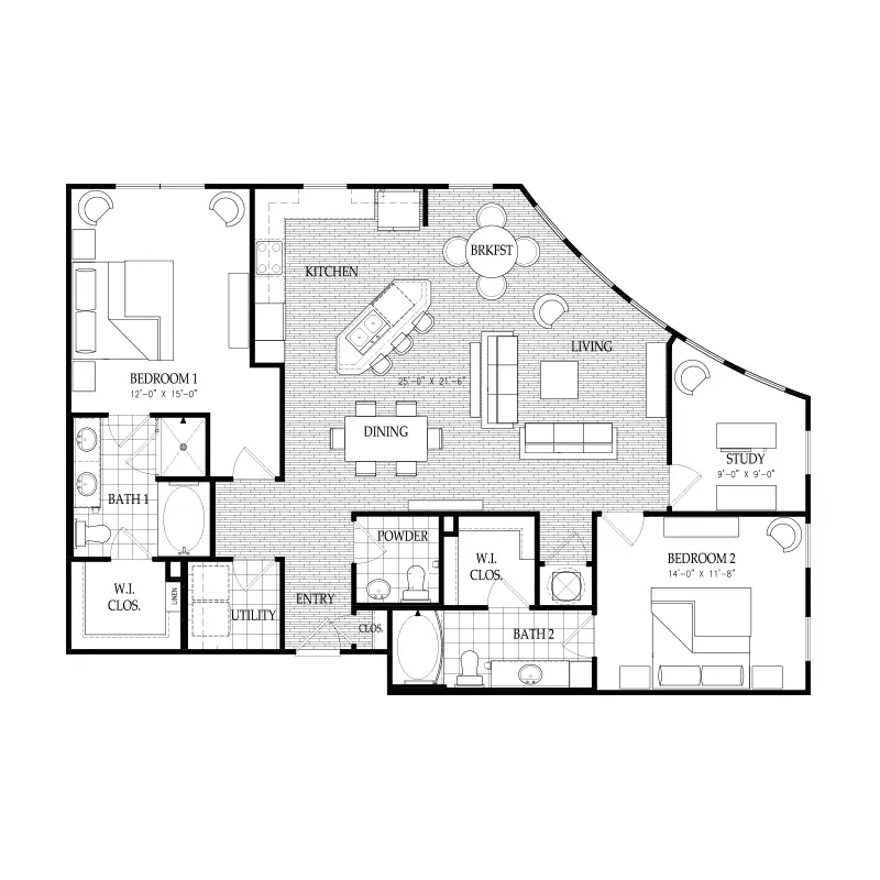 Fairmont Museum District Houston Apartments FloorPlan 39