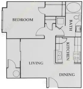 Gables CityWalk Apartments Houston FloorPlan 1