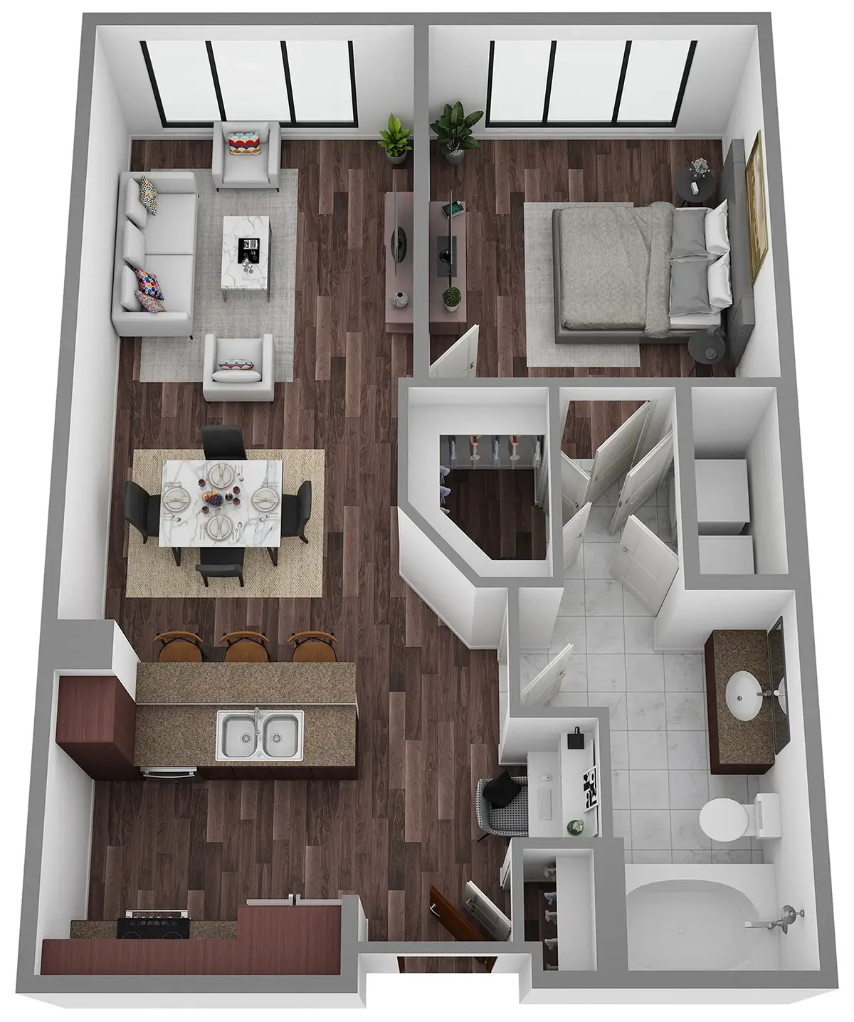 Hanover Rice Village Houston Apartments FloorPlan 3