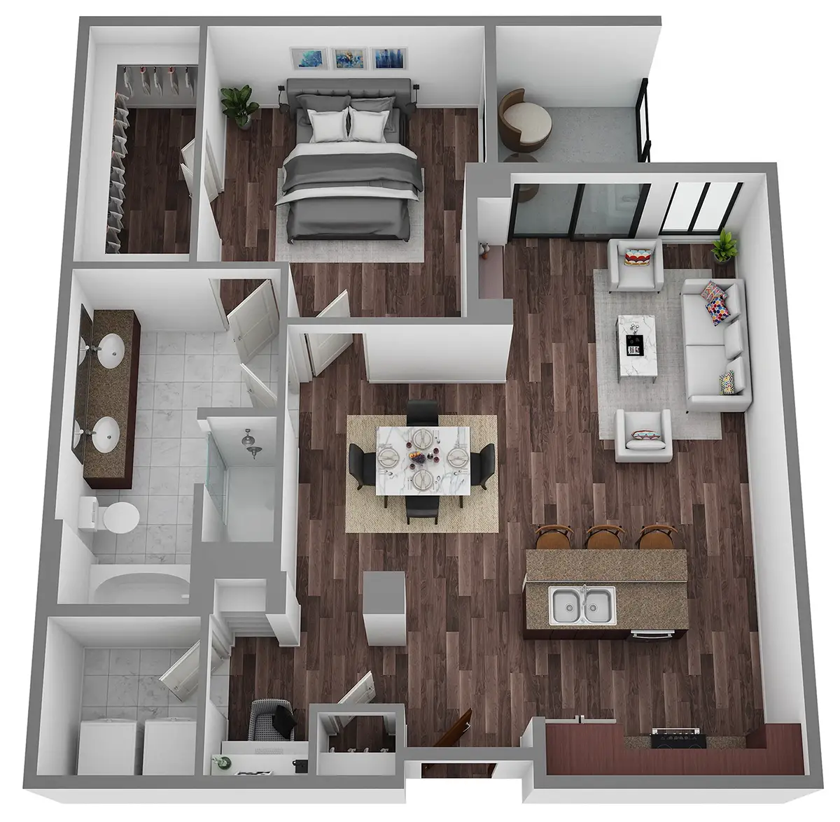 Hanover Rice Village Houston Apartments FloorPlan 7