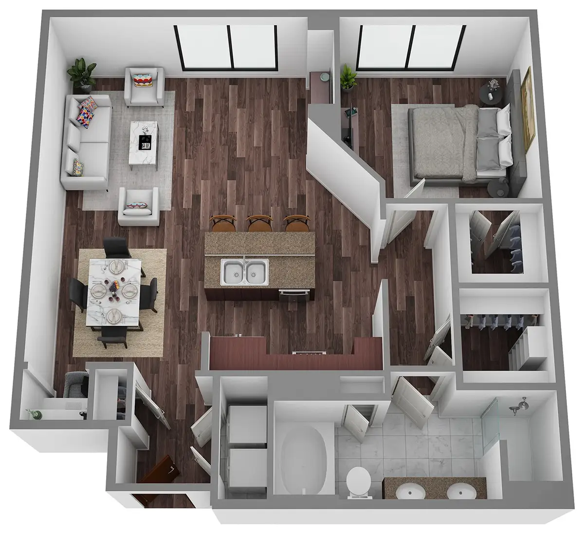 Hanover Rice Village Houston Apartments FloorPlan 9