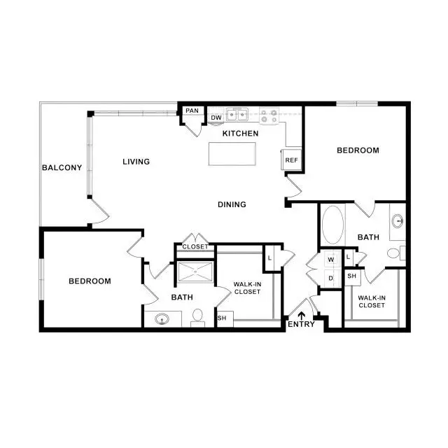 Heights West End Apartment Floor Plan 13