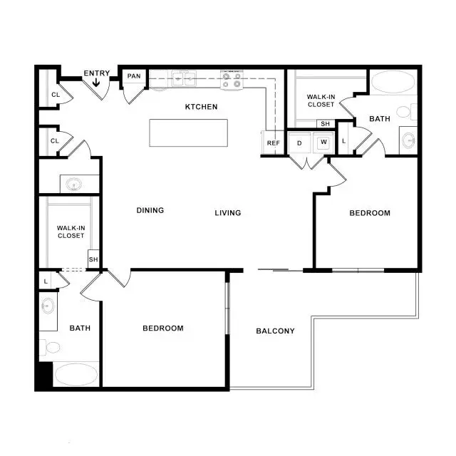 Heights West End Apartment Floor Plan 14