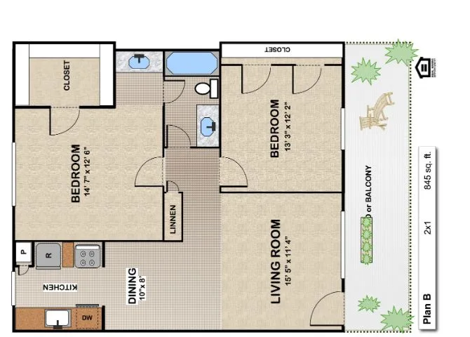 Huntington Oaks Floor plan 4