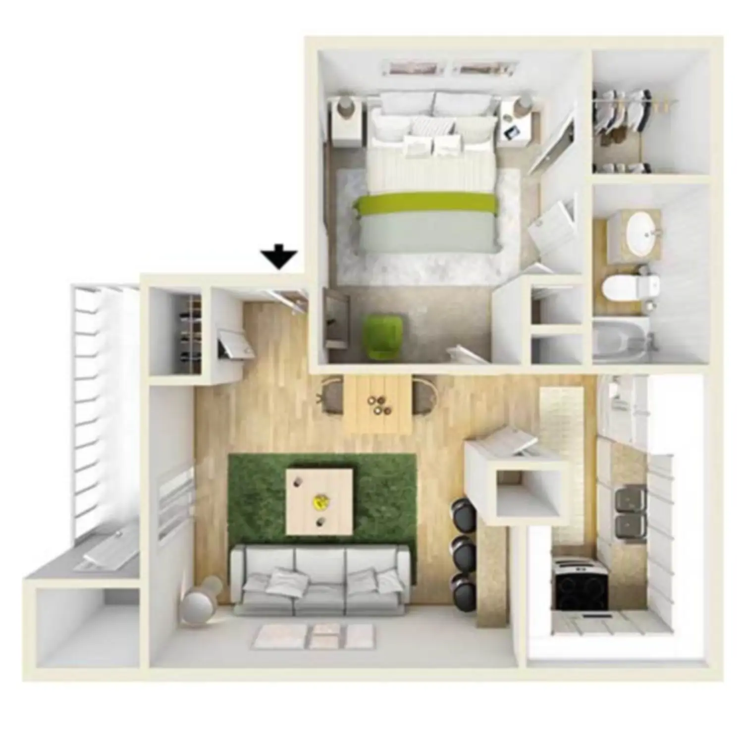 Park at Willowbrook Houston Rise Apartments FloorPlan 1