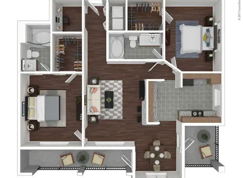 Knox at Westchase Floor Plan bed 2. E