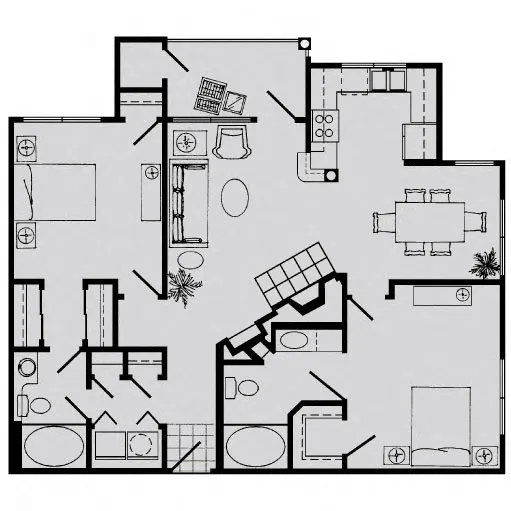 Lanesborough Apartments houston apartments floorplan 4