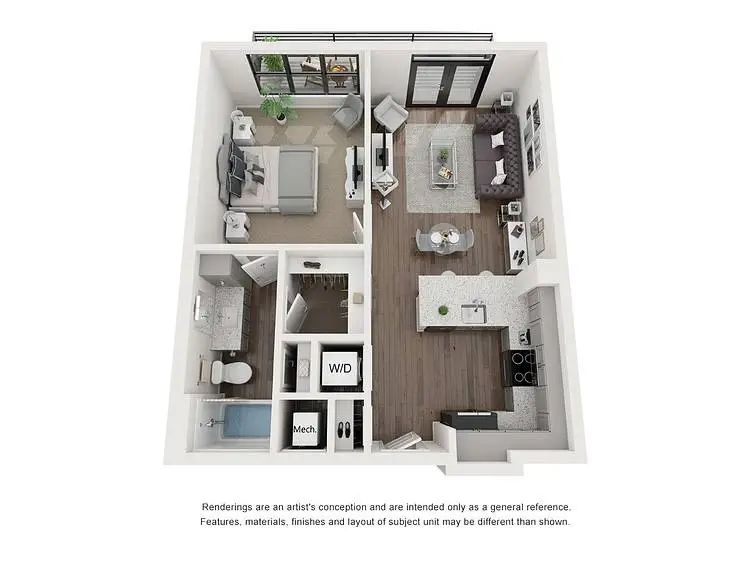 Lenox Oaks Houston Apartments FloorPlan 1