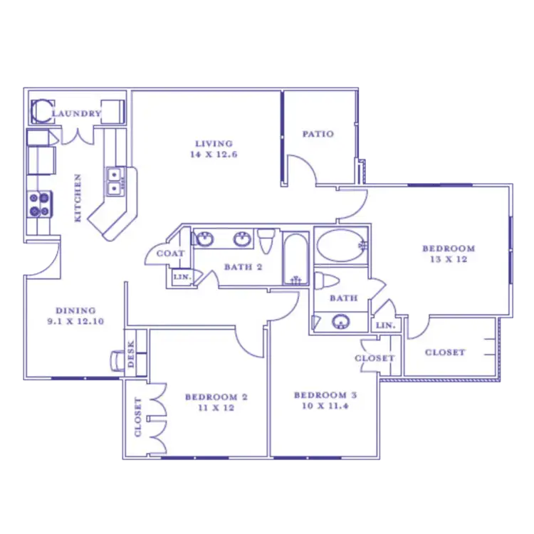 Mansions at Turkey Creek Houston Rise Apartments FloorPlan 10