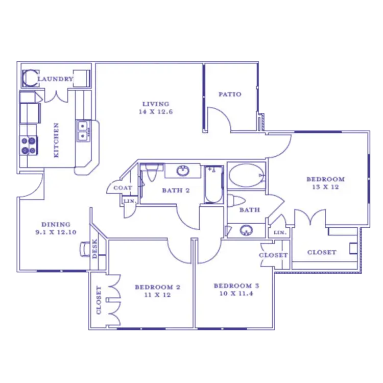 Mansions at Turkey Creek Houston Rise Apartments FloorPlan 11