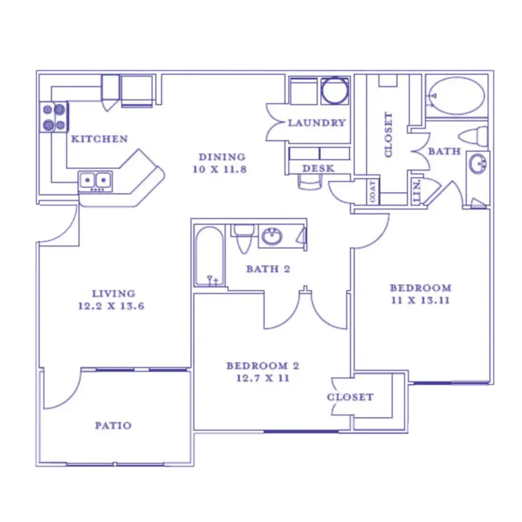 Mansions at Turkey Creek Houston Rise Apartments FloorPlan 5