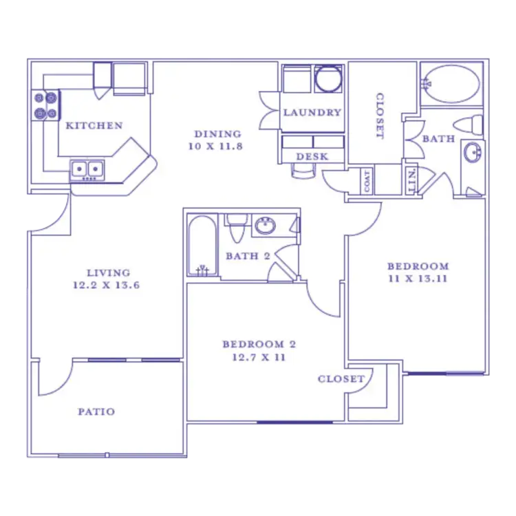 Mansions at Turkey Creek Houston Rise Apartments FloorPlan 6