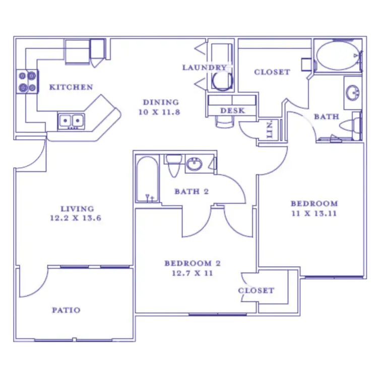 Mansions at Turkey Creek Houston Rise Apartments FloorPlan 7