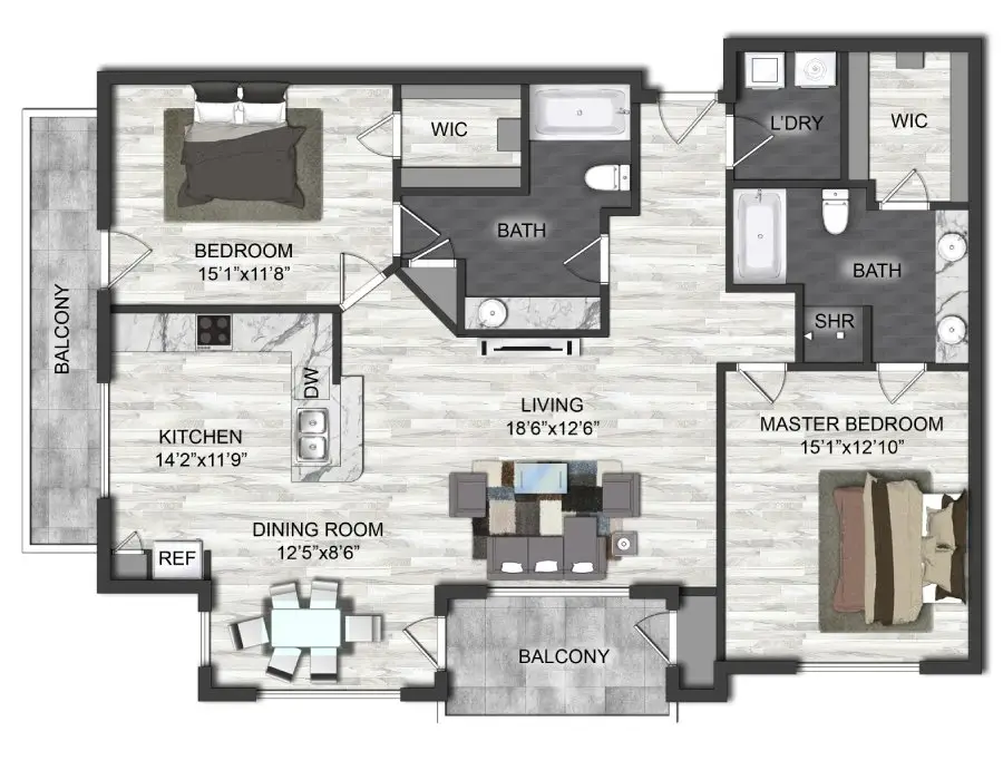 Marcella Memorial Heights Houston Apartments FloorPlan 12