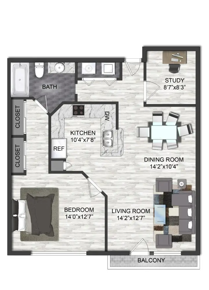 Marcella Memorial Heights Houston Apartments FloorPlan 3