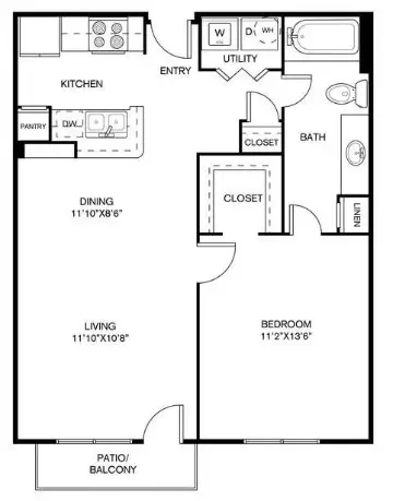 Metro Midtown Houston Apartment floorplan 1