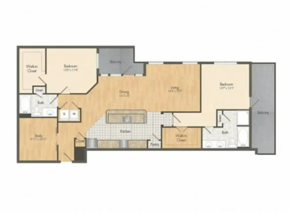Muse at Museum District Houston Apartments FloorPlan 21