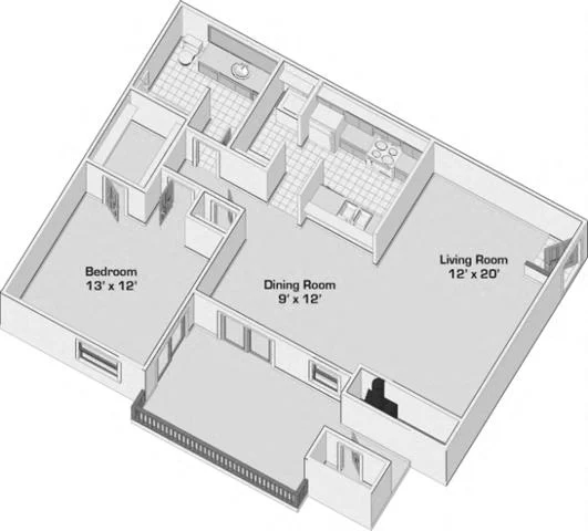 Oakhaven houston apartment floorplan 1