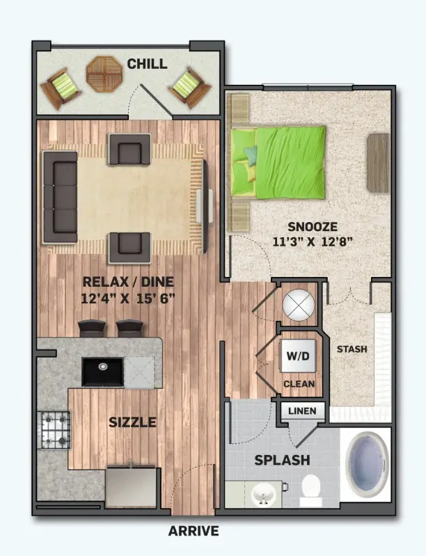 Olympus Auburn Lakes Houston Apartments Floor Plan 1