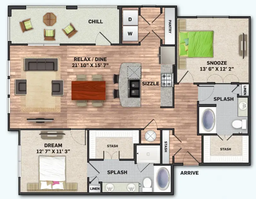 Olympus Auburn Lakes Houston Apartments Floor Plan 10