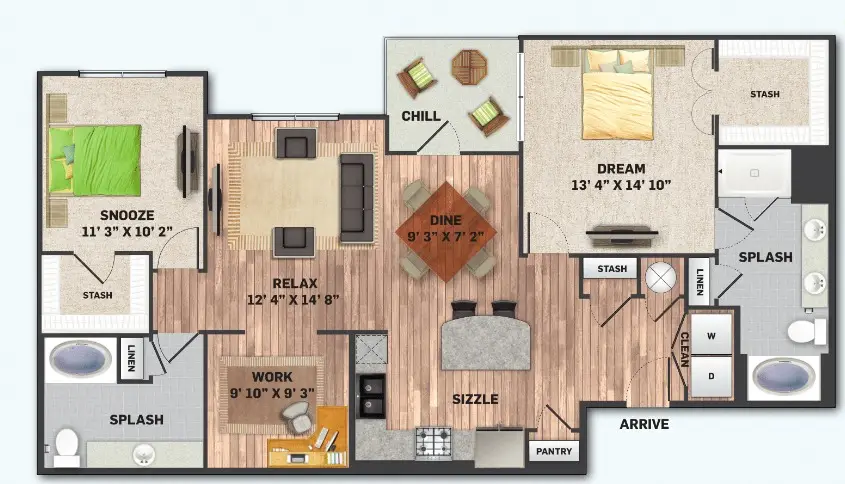 Olympus Auburn Lakes Houston Apartments Floor Plan 11
