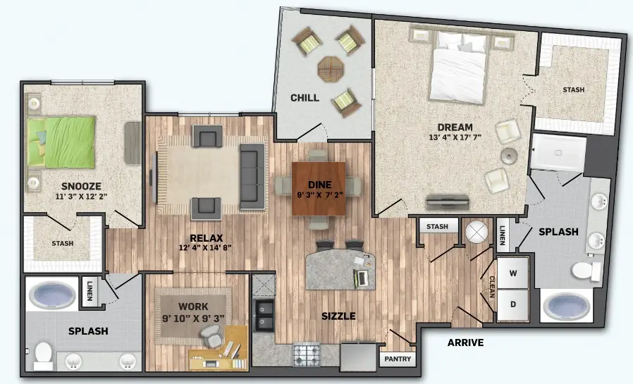 Olympus Auburn Lakes Houston Apartments Floor Plan 12