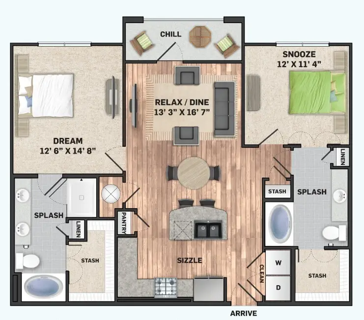 Olympus Auburn Lakes Houston Apartments Floor Plan 13
