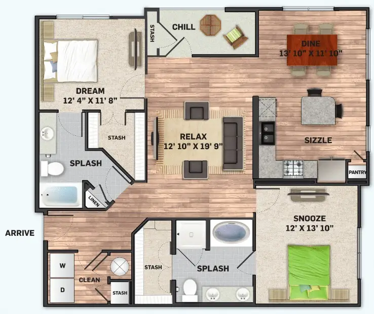 Olympus Auburn Lakes Houston Apartments Floor Plan 15