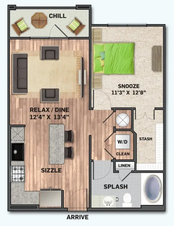 Olympus Auburn Lakes Houston Apartments Floor Plan 2