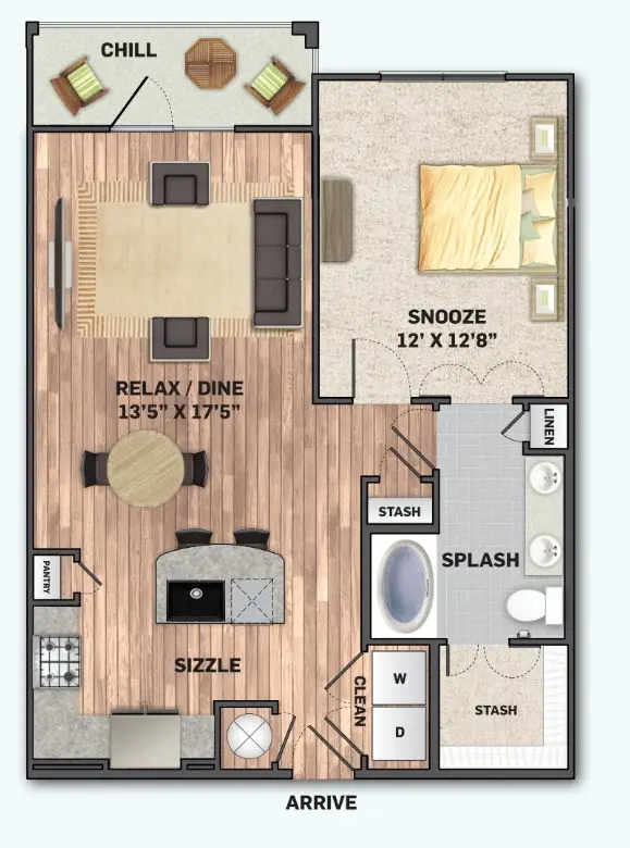 Olympus Auburn Lakes Houston Apartments Floor Plan 3