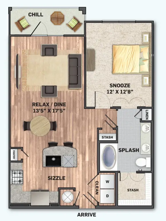 Olympus Auburn Lakes Houston Apartments Floor Plan 4