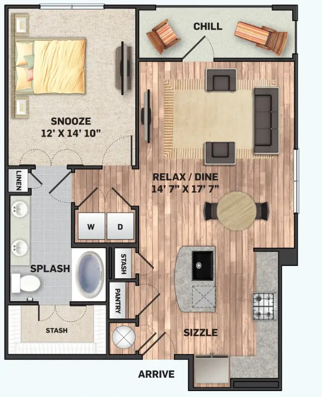 Olympus Auburn Lakes Houston Apartments Floor Plan 5