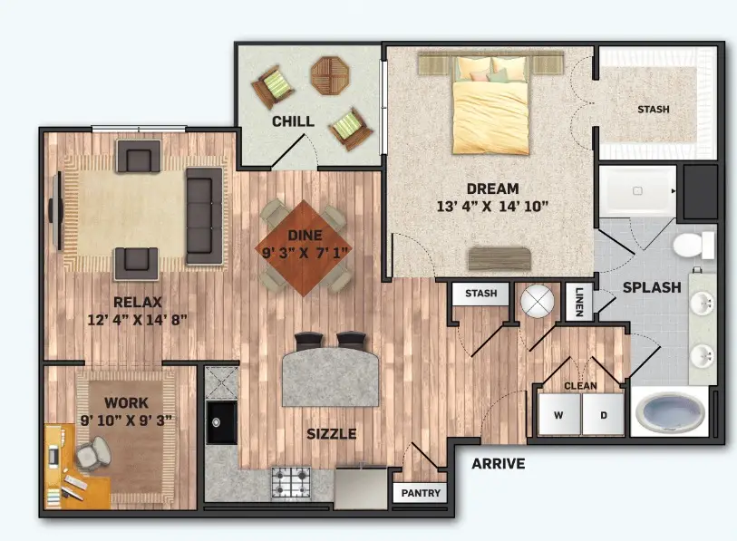 Olympus Auburn Lakes Houston Apartments Floor Plan 7