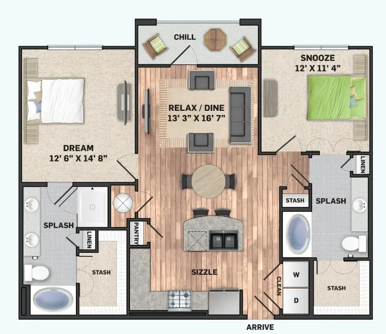 Olympus Auburn Lakes Houston Apartments Floor Plan 8