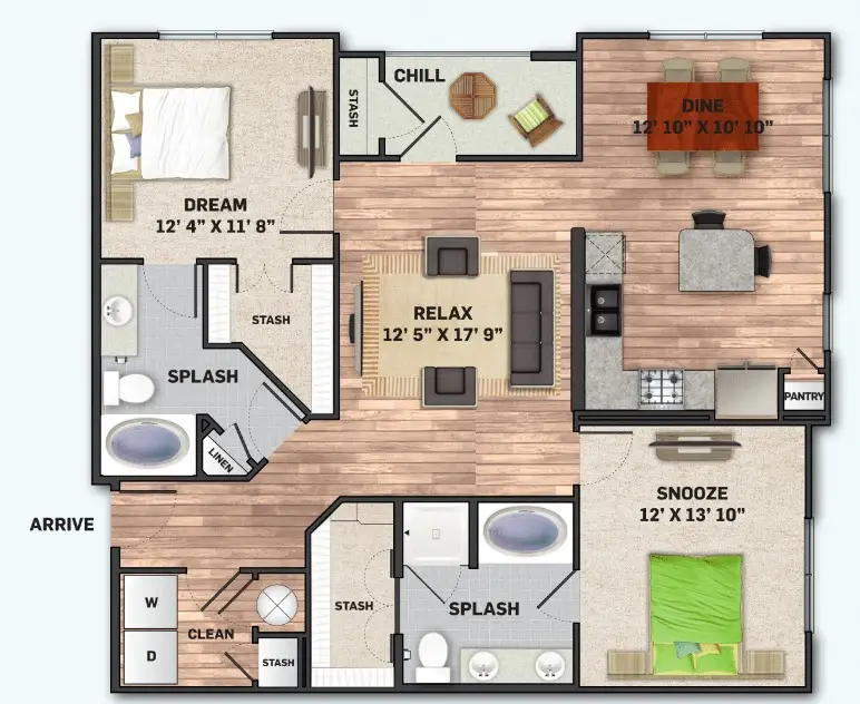 Olympus Auburn Lakes Houston Apartments Floor Plan 9