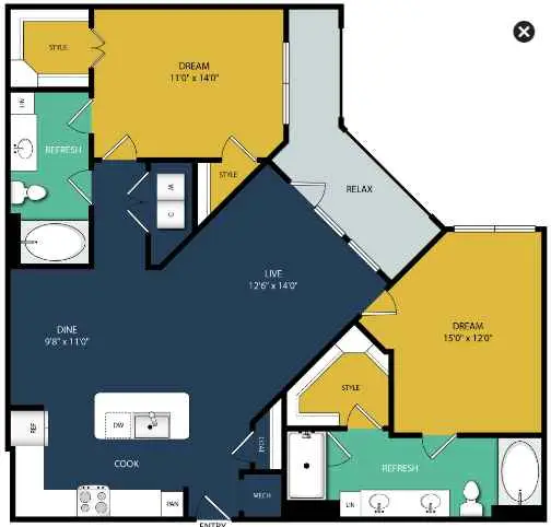 Olympus Grand Crossing Floor Plan 6