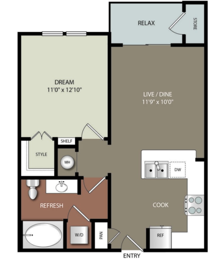 Olympus Sierra Pines Houston Apartment FloorPlan 1