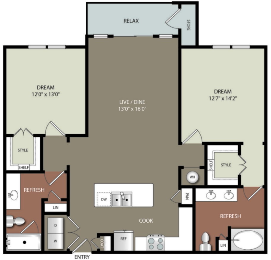 Olympus Sierra Pines Houston Apartment FloorPlan 6