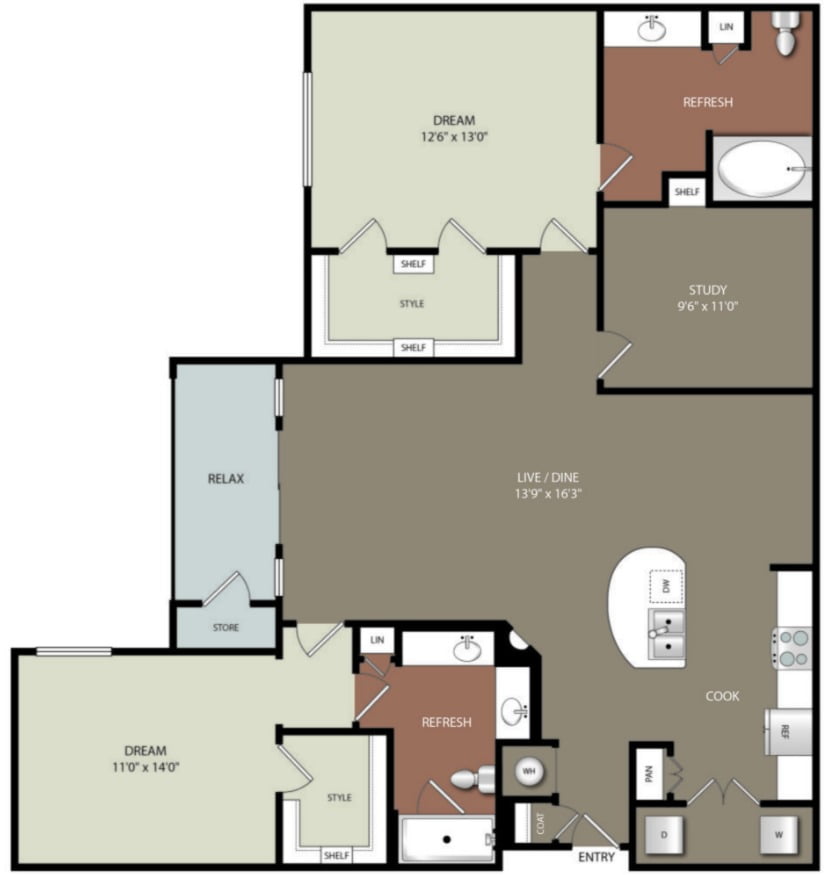 Olympus Sierra Pines Houston Apartment FloorPlan 8