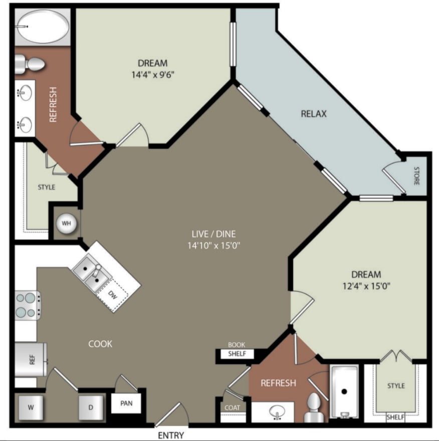 Olympus Sierra Pines Houston Apartment FloorPlan 9