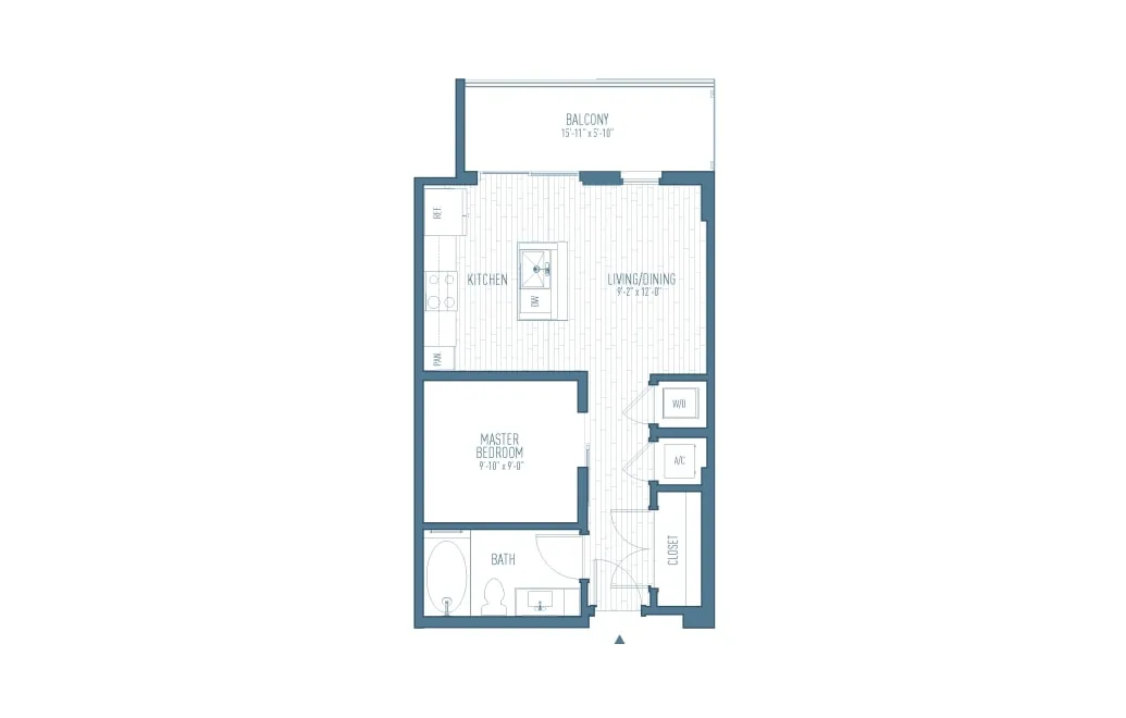 One Hermann Place Houston Apartments FloorPlan 1