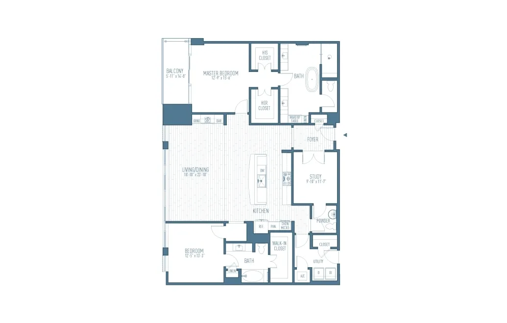 One Hermann Place Houston Apartments FloorPlan 37