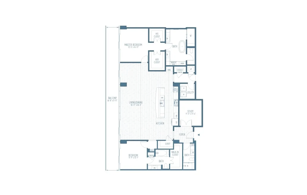 One Hermann Place Houston Apartments FloorPlan 38
