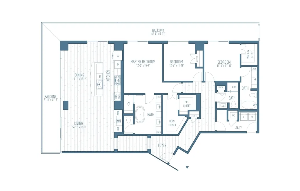 One Hermann Place Houston Apartments FloorPlan 40