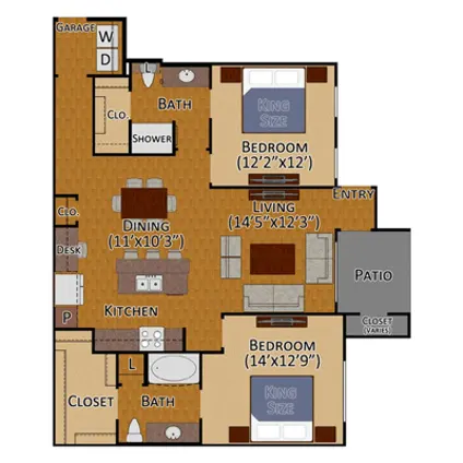 Parklane Cypress Houston Apartments FloorPlan 11