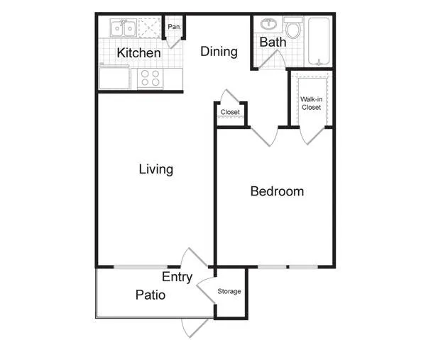 Pines of Woodforest Houston Apartmens FloorPlan 1